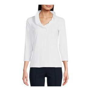 J.McLaughlin Catalina Cloth Durham 3/4 Sleeve Ruffle Top